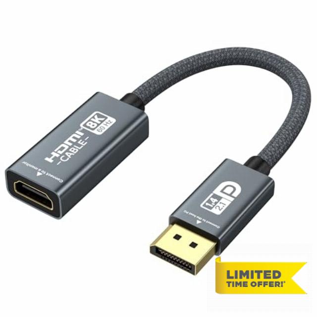DisplayPort to HDMI Adapter 8K@60Hz 4K@240Hz