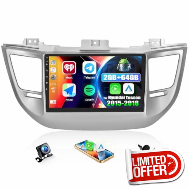 CAMECHO 2G+64G Android 15 Car Stereo for Hyundai Tucson 3 2015-2018 with Carplay Android Auto