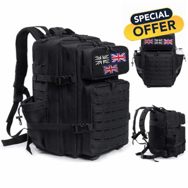 45L Military Tactical Backpack with Bottle Holder