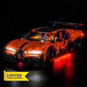 LocoLee Led Light Set Compatible with Lego 42222 Bugatti Chiron Pur Sport Hypercar Led Decoration Lighting Kit Compatible with Lego Technic 42222 Building Blocks Model