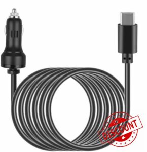 USBC Car Charger Adapter Rechargeable Compatible with LAMTTO RC06 RC07 9 Inch 9.26 Inch Wireless Car Carplay Screen Model:XHC-SR053500 XHCSR053500 DC12V-24V Power Supply Cord Cable