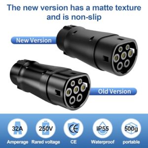 Electric Vehicle Charging Adapter (SAE J1772 to IEC62196) 32A 8KW for Type 2 Electric Vehicles Conversion Converte