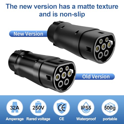 Electric Vehicle Charging Adapter (SAE J1772 to IEC62196) 32A 8KW for Type 2 Electric Vehicles Conversion Converte
