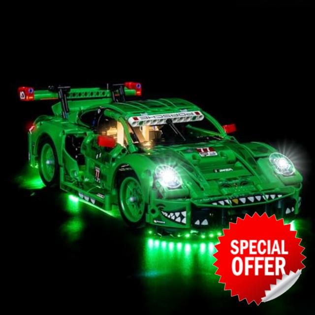 Led Light Set Compatible with Lego 42224 Porsche 911 GT3 R REXY AO Racing Car Led Decoration Lighting Kit Compatible with Lego Technic 42224 Building Blocks Model