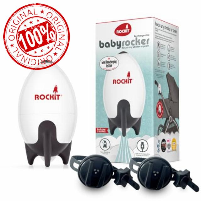 Rockit Rocker Rechargeable with Two Brackets - Baby Sleep Aid Gently Rocks Any Stroller or Buggy
