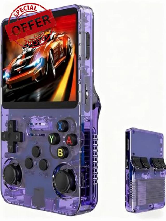 Game Console R36S Retro Handheld Game Console with 64G Built-in 30000+ Classic Games