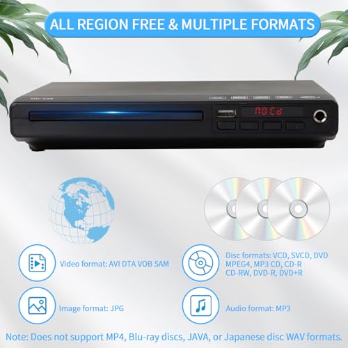 Multi-Regional DVD & CD Player with Audio/Video Cable & Remote controller