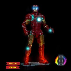 LocoLee RC LED Light Set Compatible with Lego 76344 Iron Man Mark 3 Collectors' Edition LED Decoration Lighting Kit Compatible with Lego 76344 Building Blocks Model