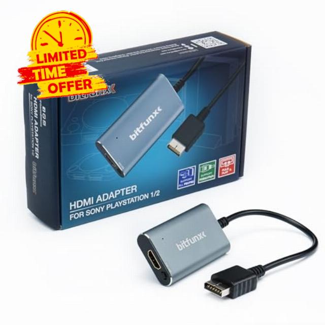 BITFUNX PS2/PS1/PS One HDMI Adapter - Built in RGB to Component Switch