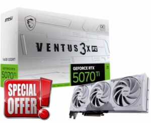 MSI Gaming RTX 5070 Ti 16G Ventus 3X PZ OC Graphics Card (16GB GDDR7