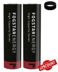 21700 6000mAh Highest MAH Red Compatible With Fogstar Energy Works + No Band With Sub Ohm Kit No Nicotine + Band (2 PACK)