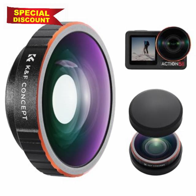 K&F CONCEPT Wide-Angle Lens Compatible with DJI Osmo Action 5 pro Action 4 Wide Angle Lens