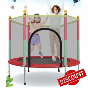 Gziztx Trampoline 140CM/4.6FT Toddler Trampoline Round with Safety Enclosure Net & Accessories