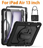 SEYMCY Case for iPad Air 11 Inch 2024(M2 6th), Full Body Shockproof Case with Screen Protector, 3...