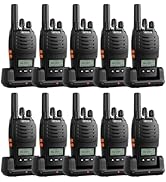 Retevis H777D Walkie Talkies with 6 Way Charger, LCD Screen, PMR446 License Free, 1200mAh, Portab...