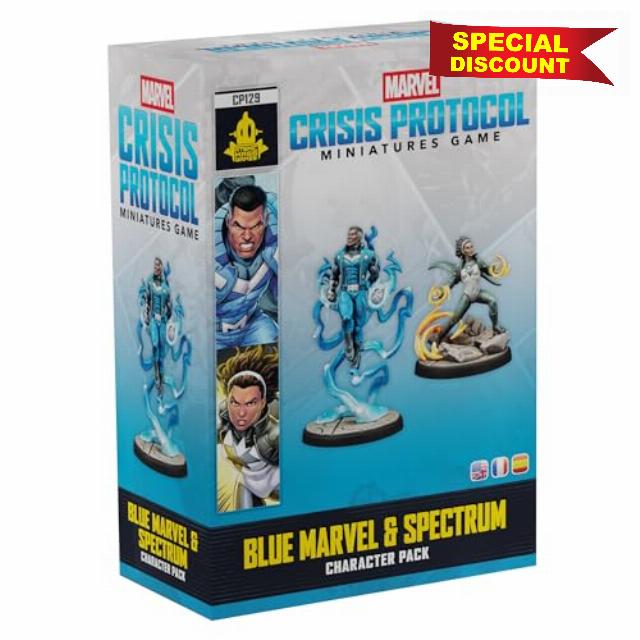 Asmodee | Marvel Crisis Protocol - Blue Marvel & Spectrum | Miniatures Tabletop Game | Ages 14+ | 2 Players | 90+ Minutes Playing Time