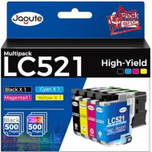 LC521 Ink Cartridges Combo Pack for Brother LC 521 LC521VAL Compatible for Brother DCP-J1260W DCP-J1310DW DCP-J1313DW DCP-J1360DW DCP-J1460DW (4 Pack