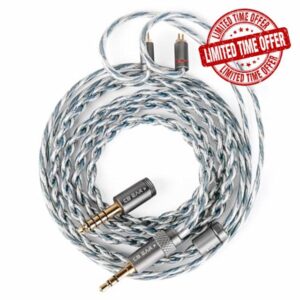 Yinyoo KBEAR P34 Replacement Upgrade Cable 2Pin 0.78mm IEM Detachable Cable with Interchangeable 3.5mm/4.4mm for Audiophile Musician