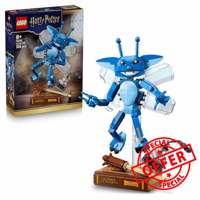 LEGO Harry Potter Cornish Pixie Toy - Bedroom or Desk Decor Figure w/Gilderoy Lockhart's Book and Wand - Birthday Gift for 8+ Year Old Girls & Boys - 76461