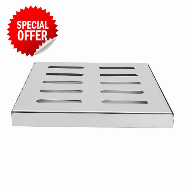 Kisangel Heavy Duty Stainless Steel Drainage Grate Cover 12x12 Inch Thickened Yard Drain Grate for Outdoor Driveway Garage Sewer Catch Basin Grid