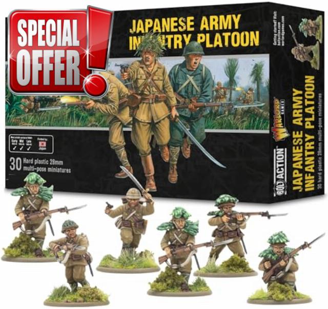 Warlord Games Japanese Army Infantry Platoon - 28mm Scale Plastic Miniatures for Bolt Action Highly Detailed World War 2 Miniatures