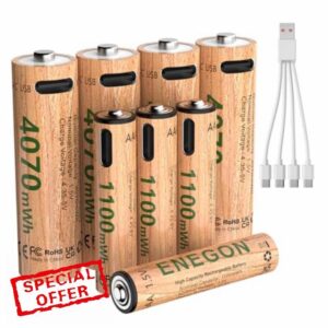 ENEGON Rechargeable Lithium AA and AAA Batteries