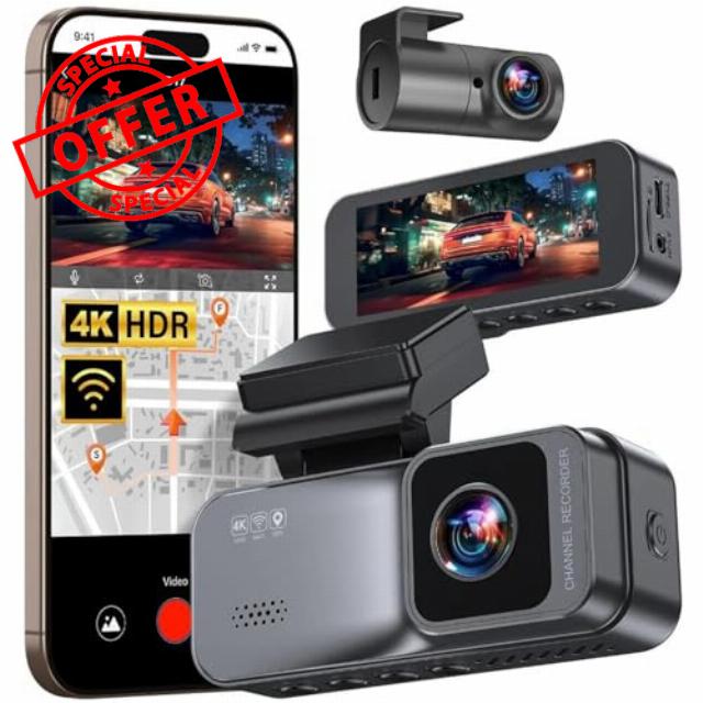 Mivo Dashcam Pro - Front & Rear 4K Recorder with 170° Wide Angle