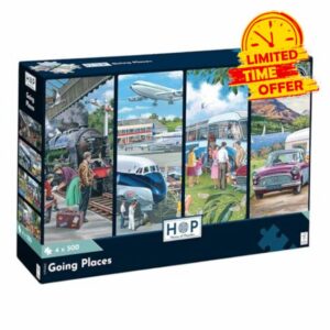 The House of Puzzles | Going Places | 500 Piece Jigsaw Puzzle | Transport Theme | 13 x 19 in | FSC Certified Board