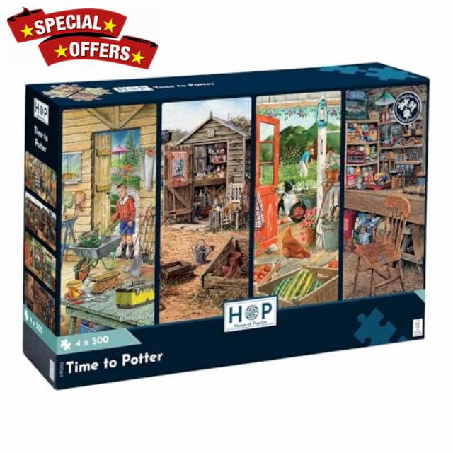 The House of Puzzles | Time to Potter 500 Piece Jigsaw Puzzle | Garden & Flowers Theme | Premium FSC Board | 13 x 19 inches