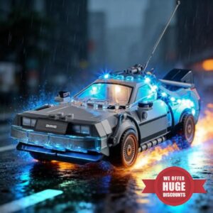 BRIKSMAX 2.0 Light Kit Compatible with Lego Speed Champions Time Machine from Back to The Future 77256 Building Sets- Original LED Lighting Kits (Accessories Only) for Display