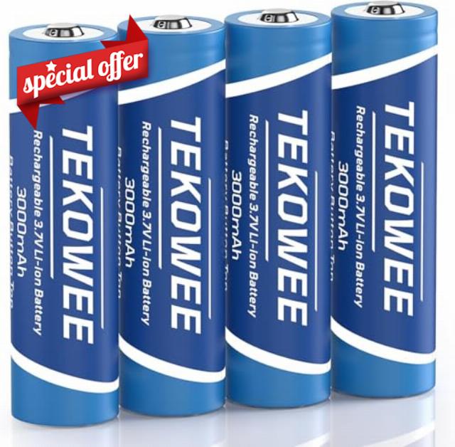 4 Pack 3.7V Rechargeable Battery