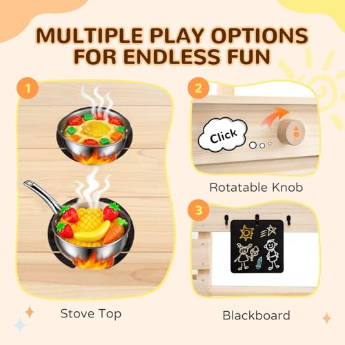 Outdoor Children Play Kitchen with Detachable Sandbox