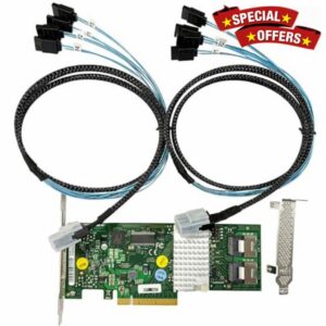 SAS HBA Card Compatible with LSI 9211-8i IT Mode & D2607 PCIe SATA Expansion Card