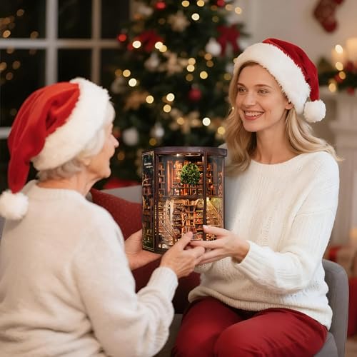 3D Wooden Bookend Puzzle with LED Touch Light and Acrylic Cover