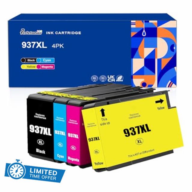 Perfetonair 937e 937XL Ink Cartridges Multipack(BK/C/Y/M