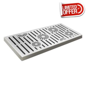 Gettimore Stainless Steel Drain Grate 200x300x20mm and 200x400x20mm - Silver Floor Drain Cover with Fast-Flow Perforated Design for Patios