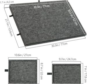 2-in-1 Stand & Cover Felt Storage Case with 6 Drawers Portable Puzzle Board for Adults Kids Games Up to 1000 Pieces Dark grey 77 * 53.6 * 4.2cm