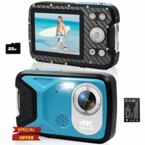 Underwater Camera 4K 17FT Waterproof Camera for Snorkeling