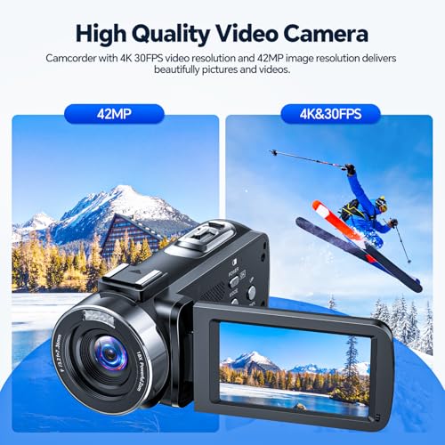 42MP Youtube Camera for Vlogging with Remote