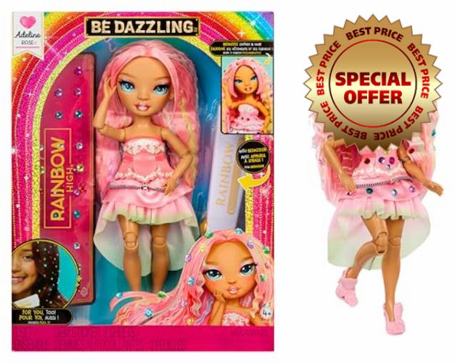 Rainbow High Be Dazzling - Adeline Rose - Pink 28cm Fashion Doll with Bedazzling Tool