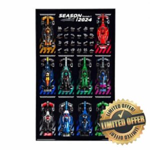 Wall Mounted Display Board for LEGO F1 Speed Champions 77242–77251 (10 Cars) – Premium Black Frame Wall Art for Home