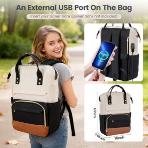 Waterproof Large Womens Rucksack Bag with USB Port and Luggage Strap