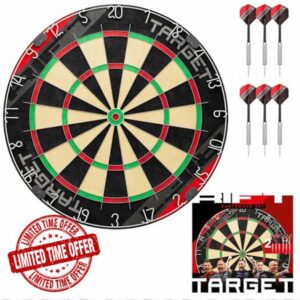 Target Darts Rift Dartboard Set | Steel Tip Dart Board | Includes Two Sets of 17G Darts | Complete Starter Set | Includes 1 Month of DartCounter App