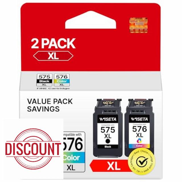 PG-575XL CL-576XL Ink Cartridges 575 576XL Printer ink Replacement for Canon 575 576 Ink Cartridges for Canon PIXMA TS3550i TS3750i TS3551i TS3751i TR4750i TR4751i TR4755i TR4756i(1 Black