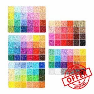 Qianly 5 Boxes Beads Kit 2.6mm Artist Supplies Iron Beads Set for Craft Making for Boys Girls Beginners Adults Party Holiday