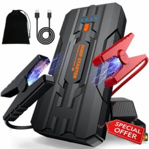JDMCAR Jump Starter Power Pack - 4000A Portable Car Battery Booster Jump Starter for 12V Vehicles and Motorcycles(7L Gas & 5.5L Diesel Engines)