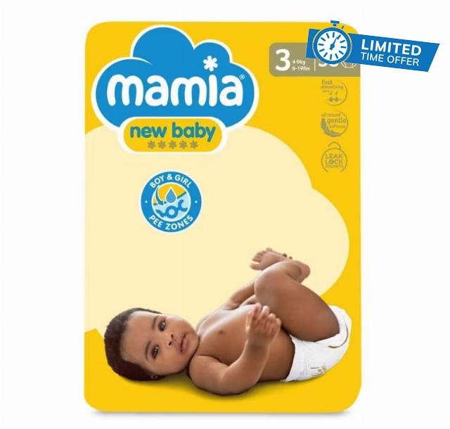 Mamia Size 3 New Baby Nappies 58 Per Pack - (Pack of 6)
