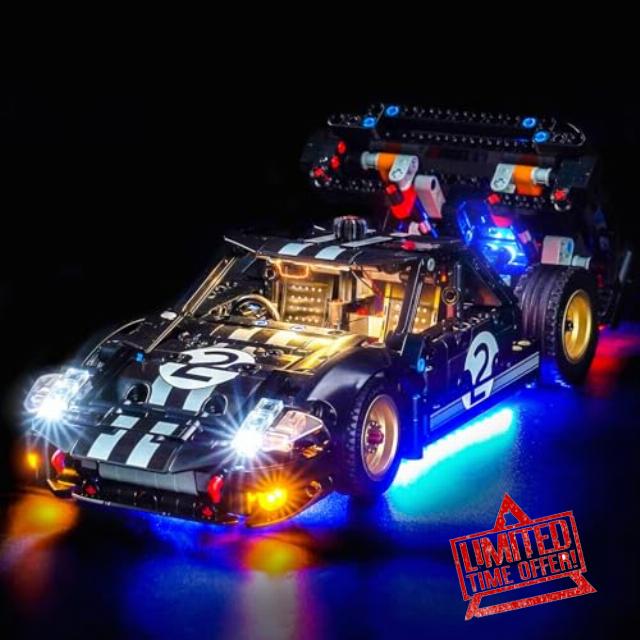 LocoLee Led Light Set Compatible with Lego 42223 1966 Ford GT40 MKII Race Car Led Decoration Lighting Kit Compatible with Lego Technic 42223 Building Blocks Model