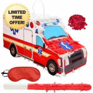 Piñata 3D Truck Piñata Theme Decoration with a Blindfold and Bat