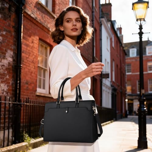 Water Resistant Computer Bag for Business Office Travel Black